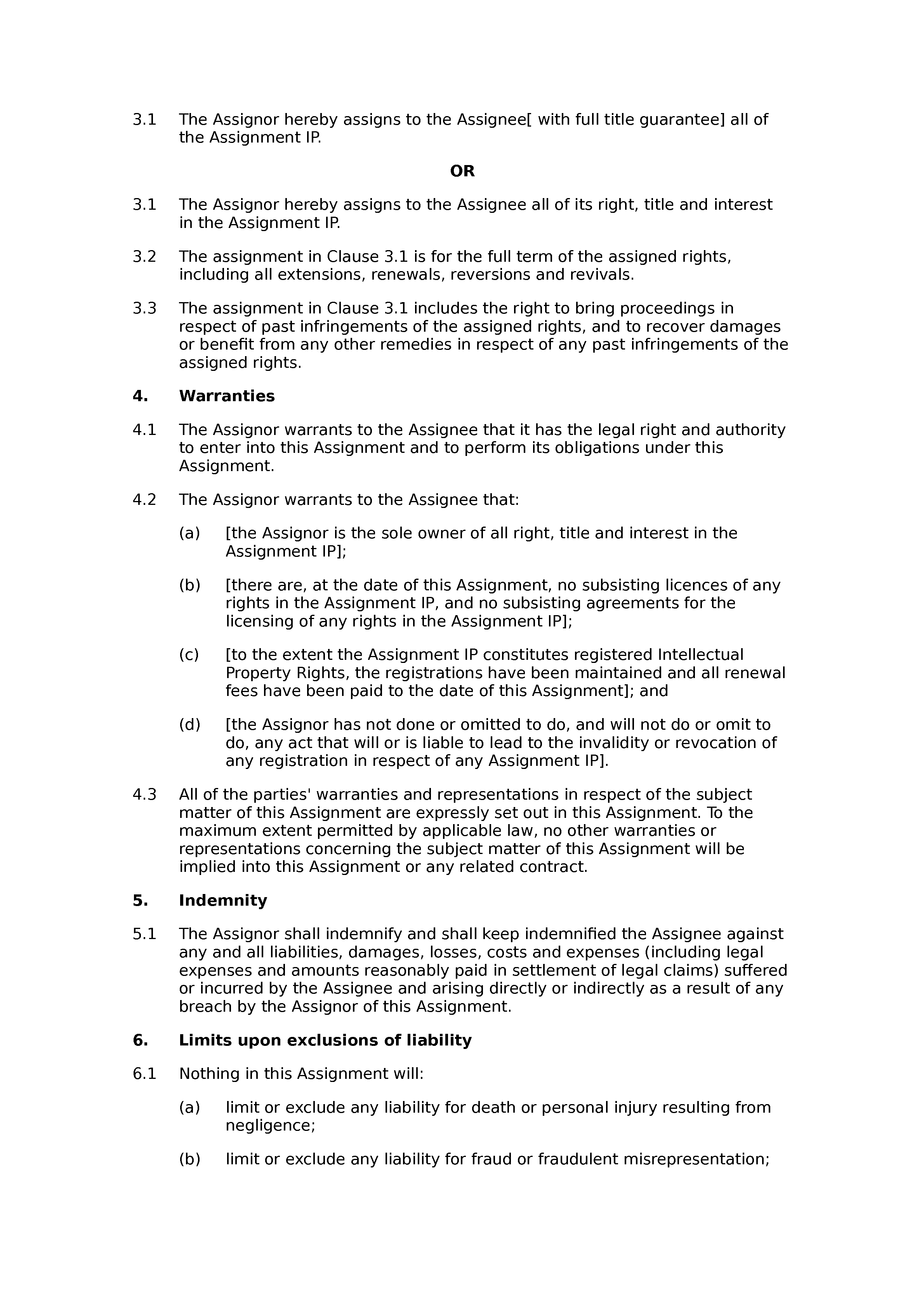 Assignment of trade marks document preview