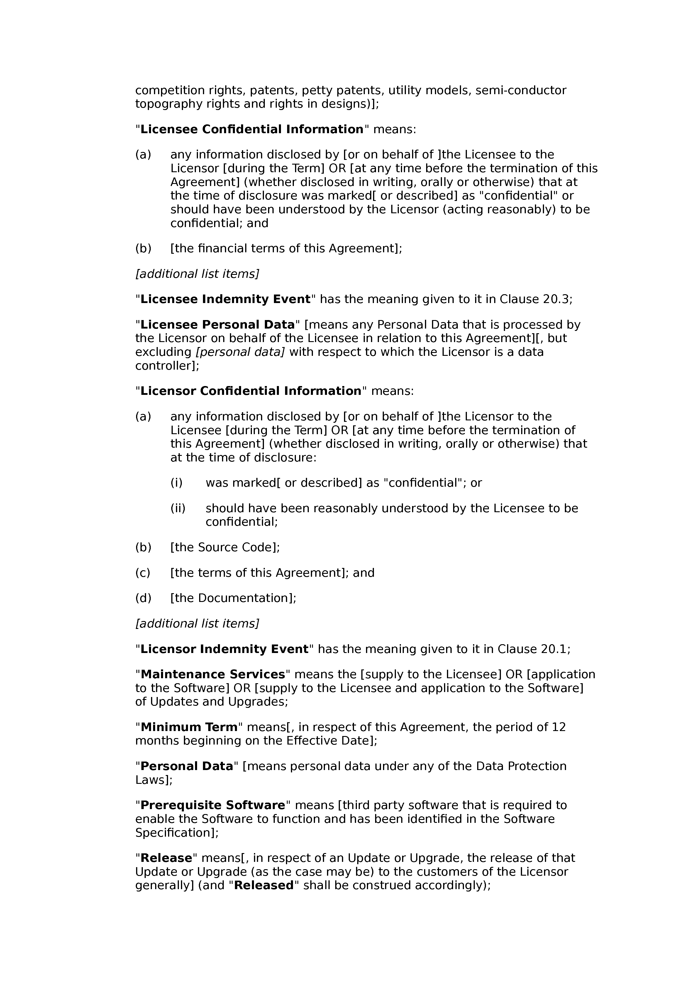 Software licence, support and maintenance agreement (standard) document preview