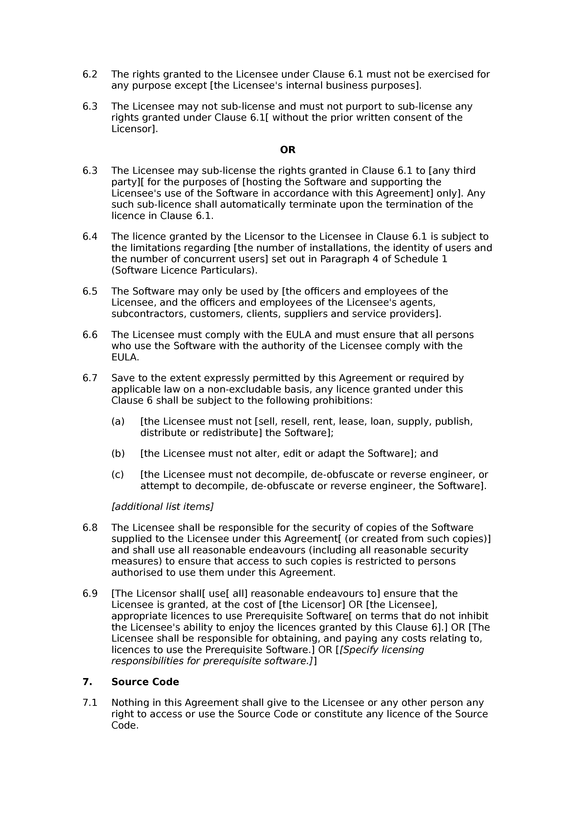 Software licence and support agreement (standard) document preview