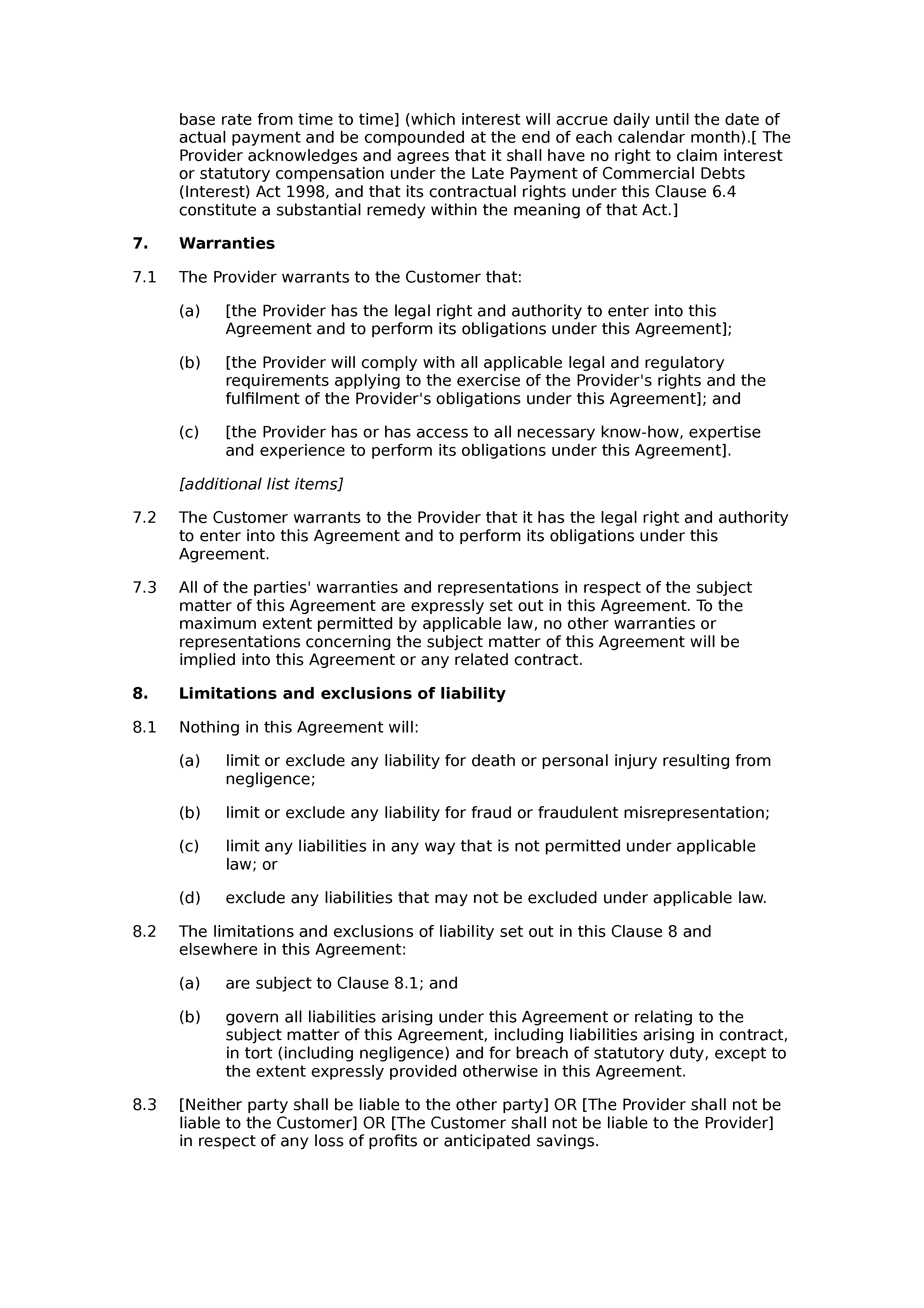 Software support agreement (basic) document preview