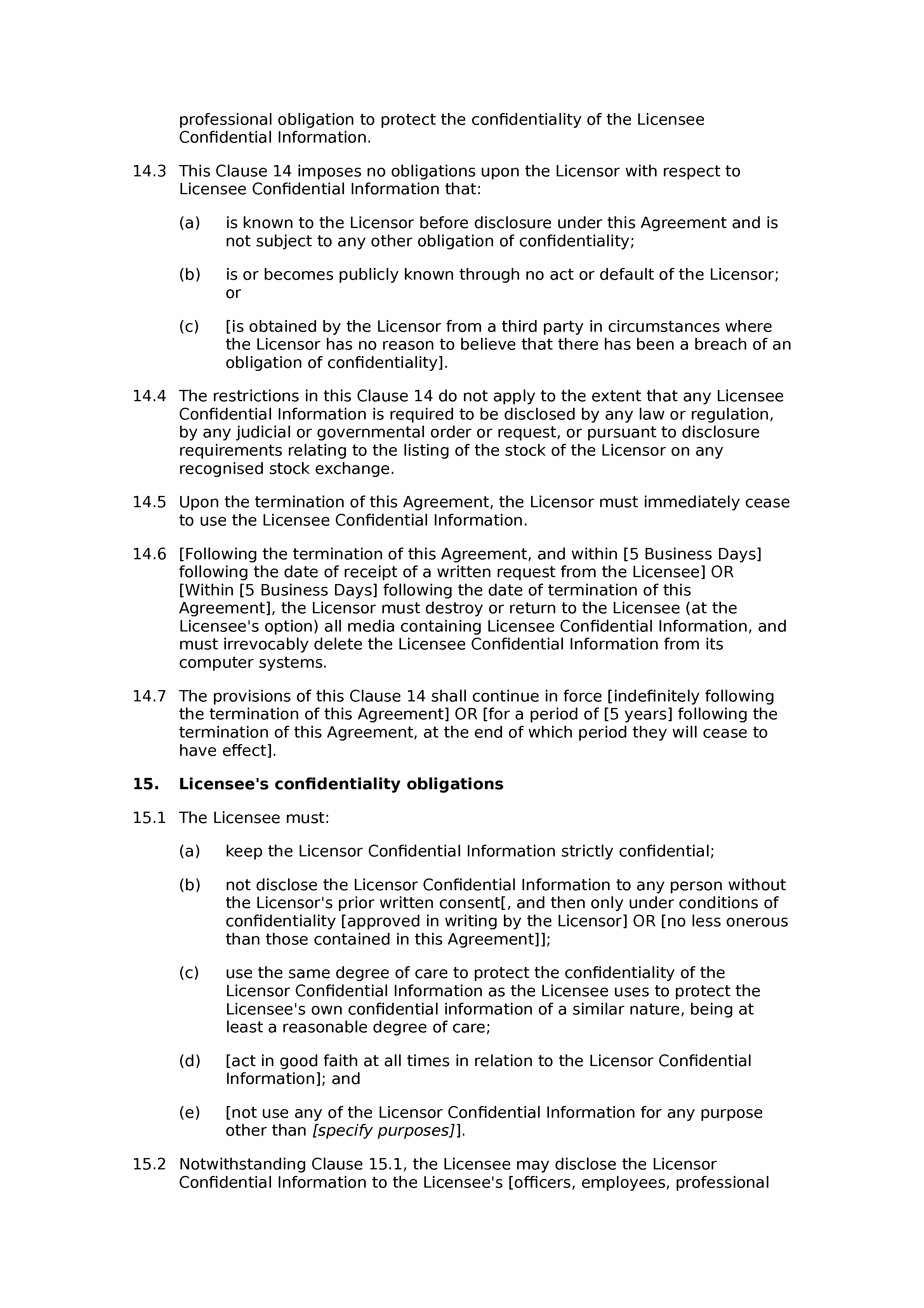 Software licence agreement (standard) document preview