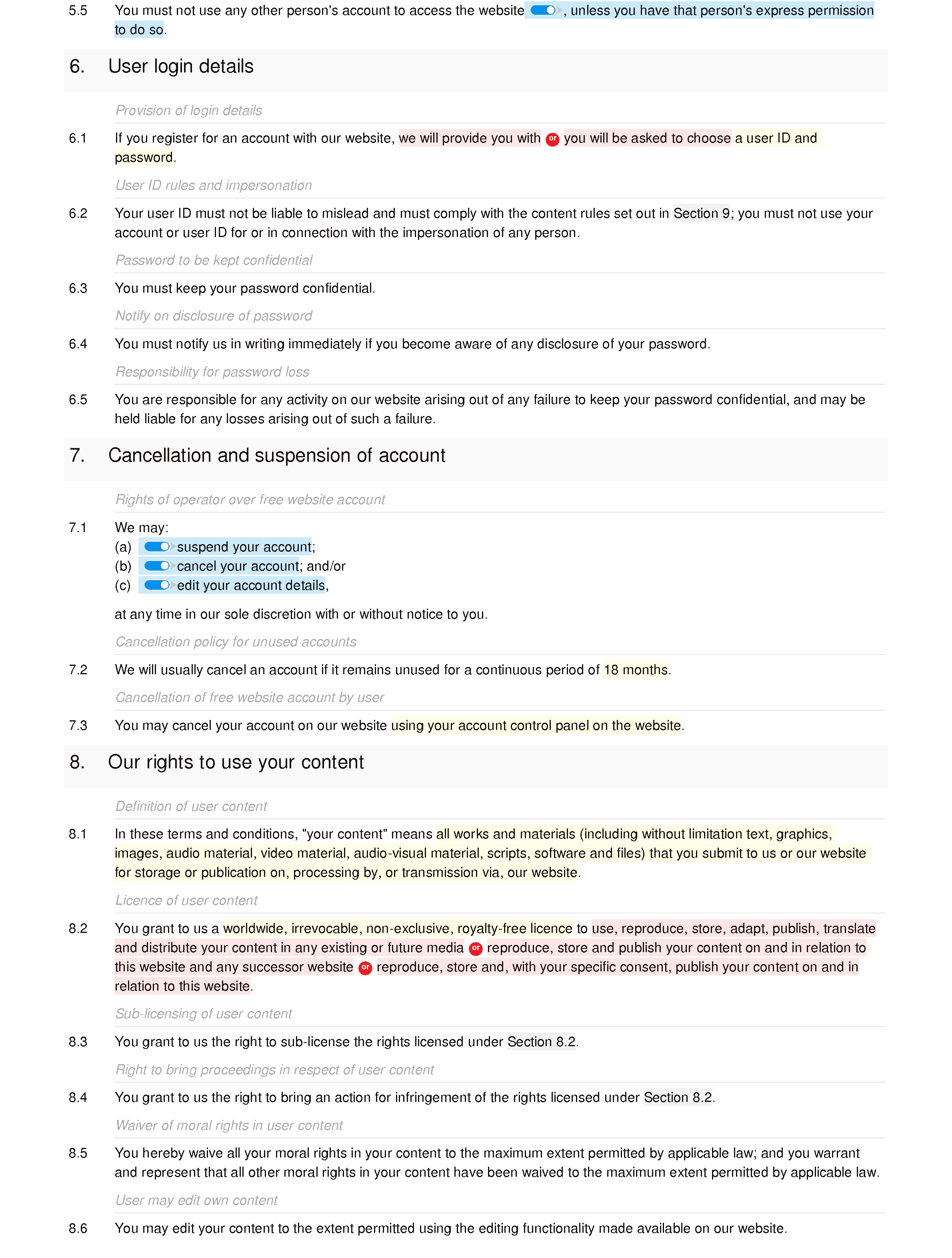 Website terms and conditions (standard) - Docular