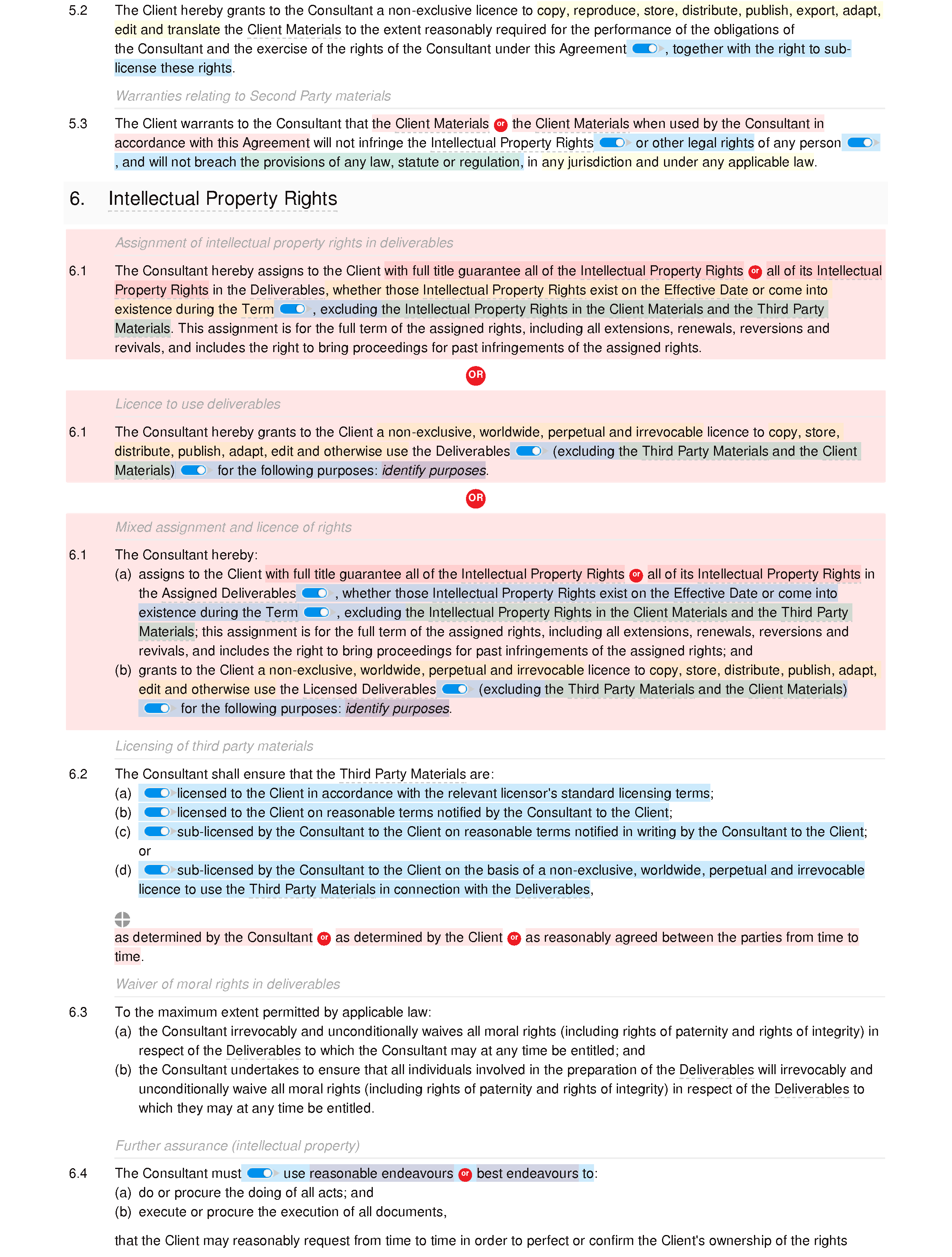 Consultancy and commission agreement document editor preview