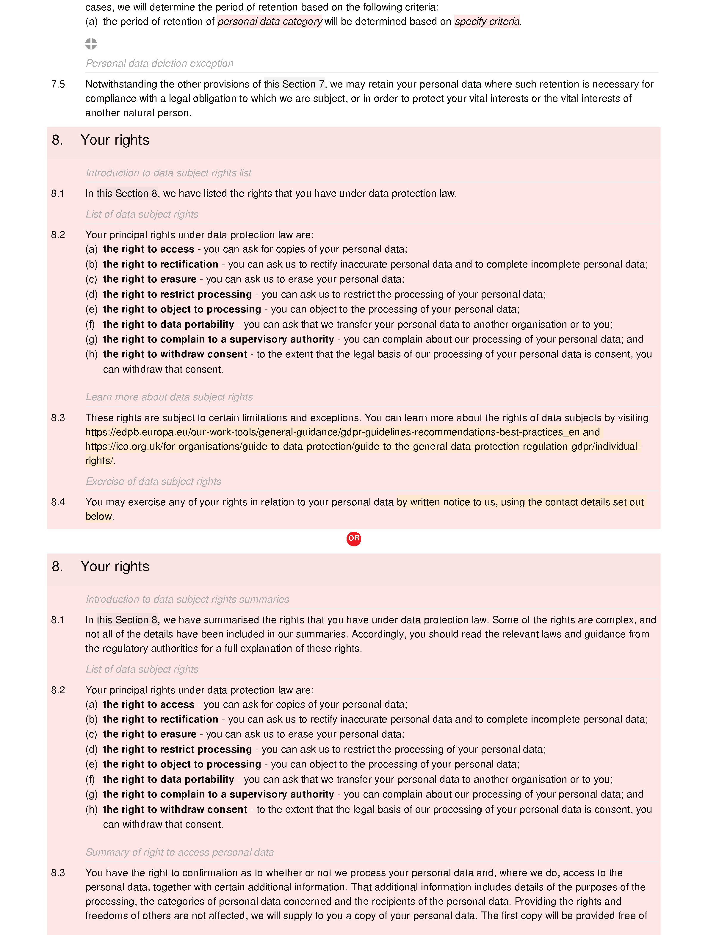 Privacy and cookies policy (social networking) document editor preview