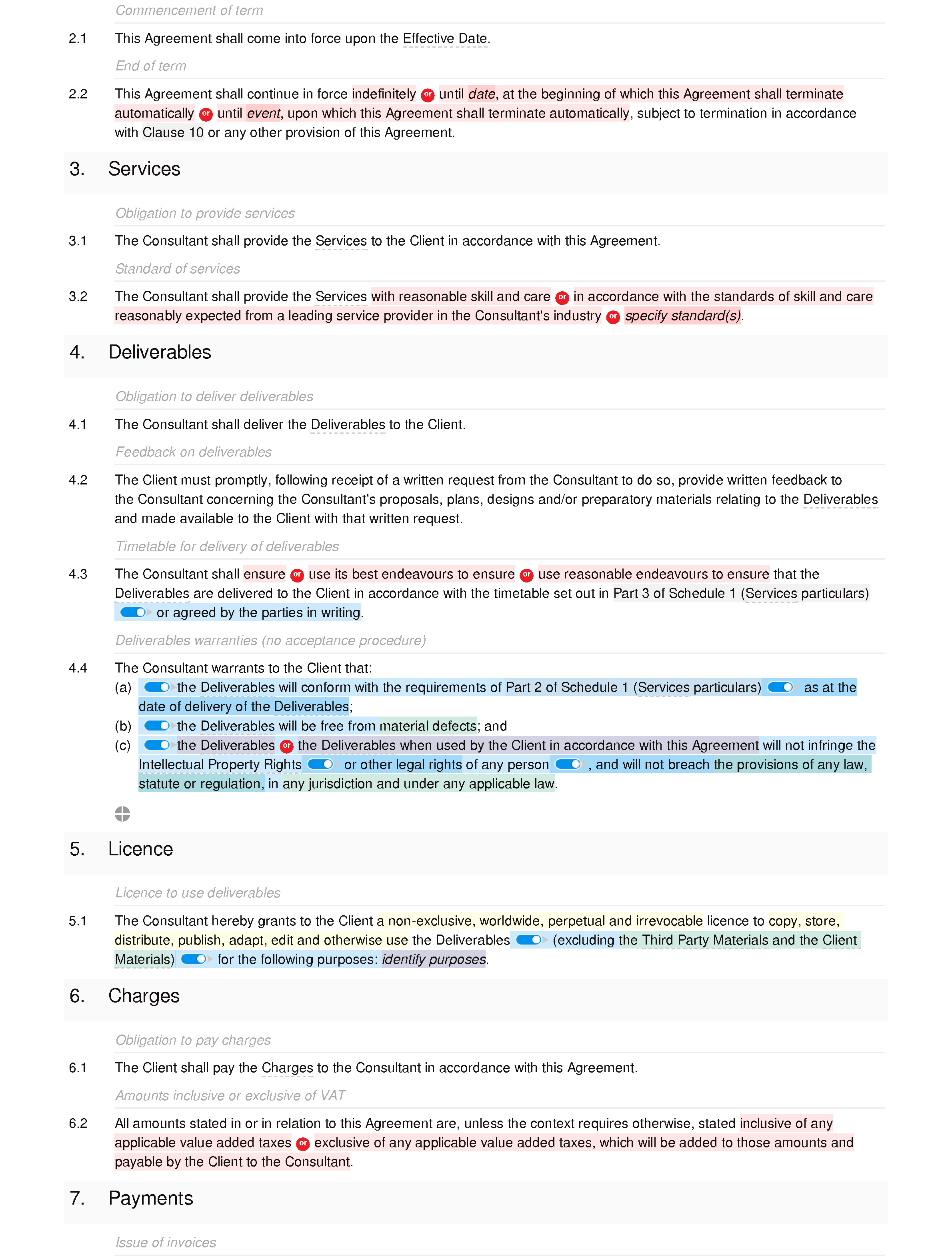 Consultancy agreement (basic) document editor preview