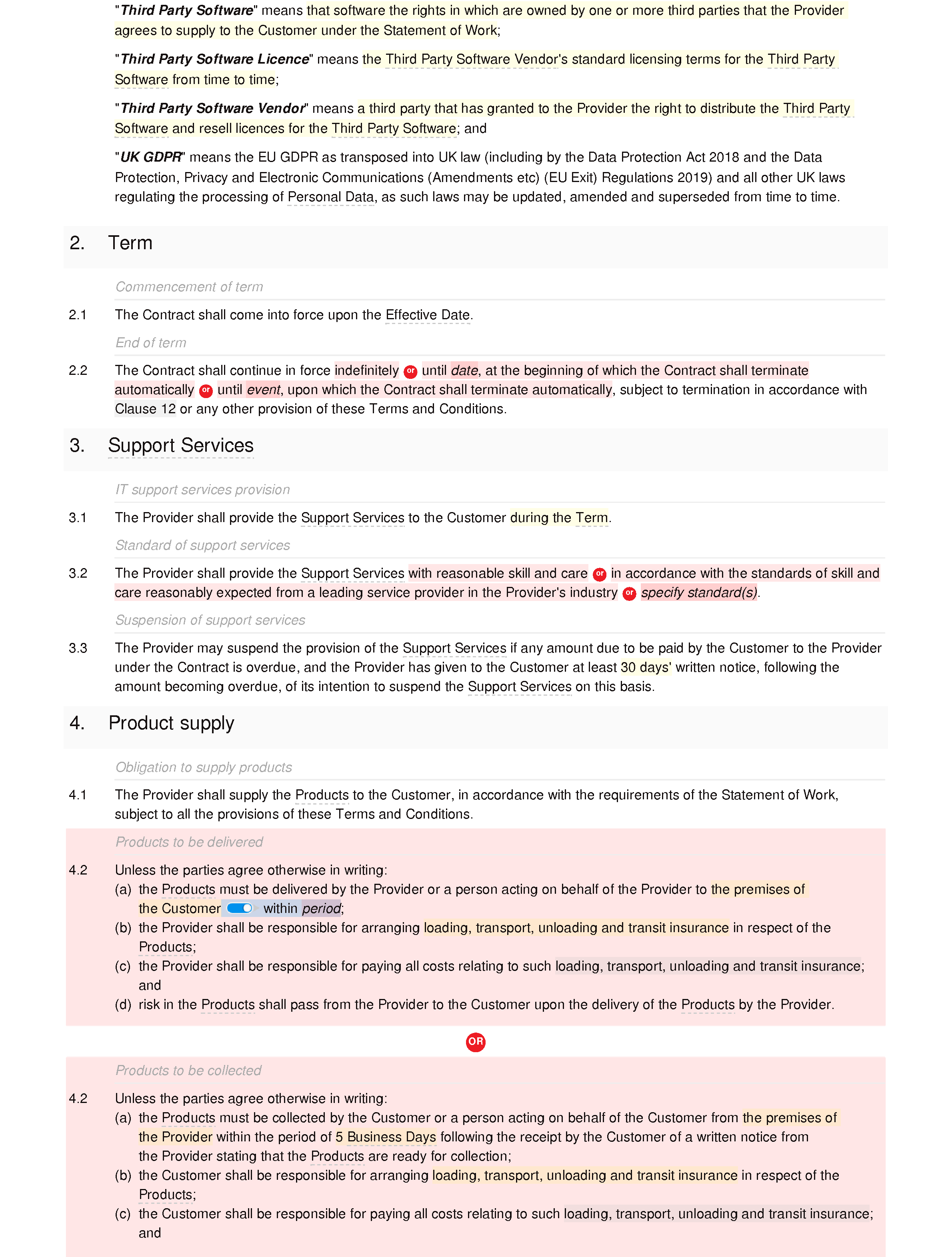 IT Support Terms And Conditions basic Docular