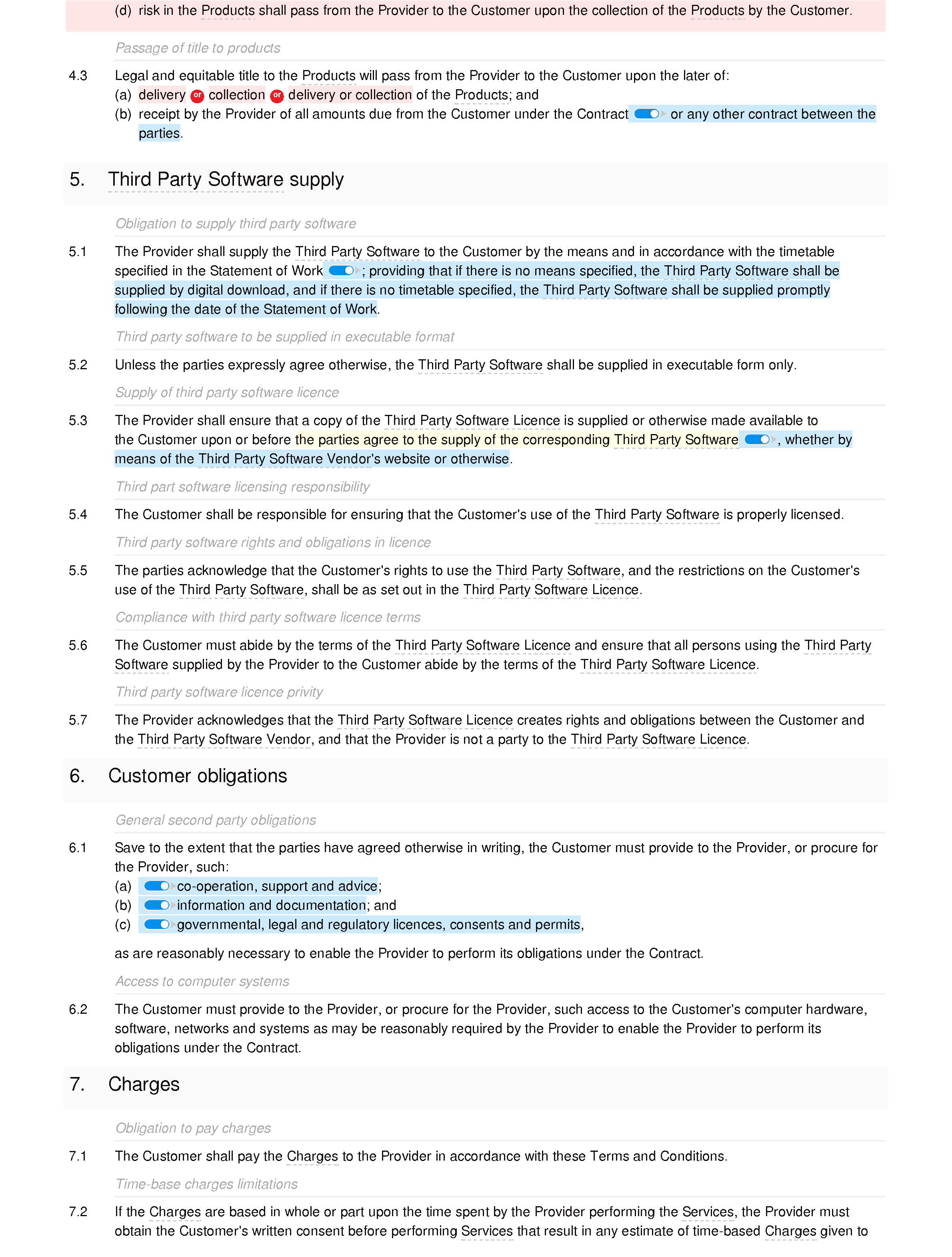 IT support terms and conditions (basic) document editor preview