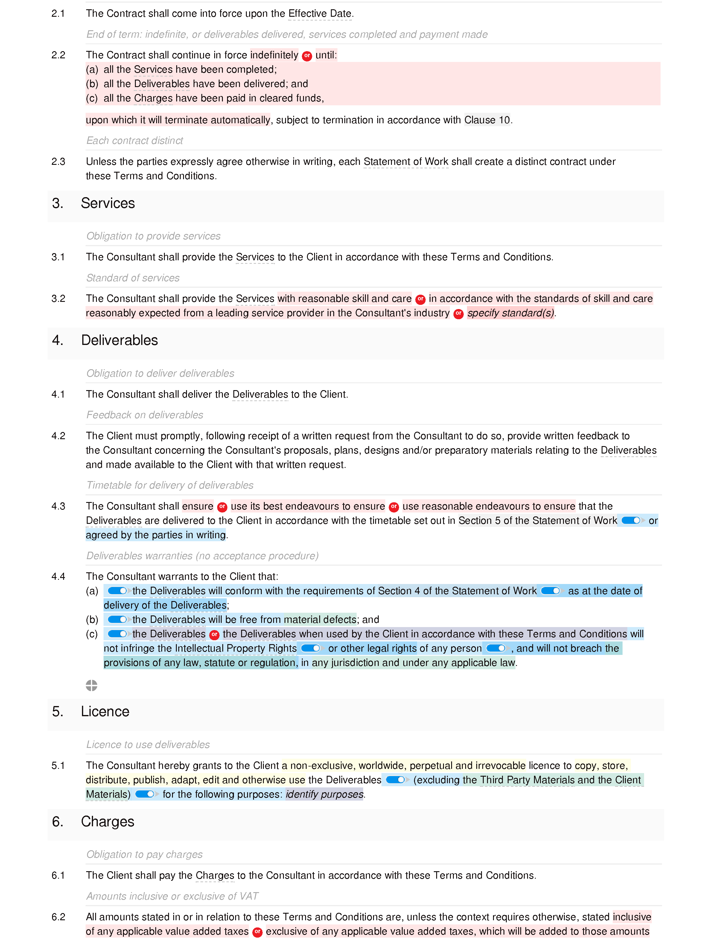 Consultancy terms and conditions (basic) document editor preview