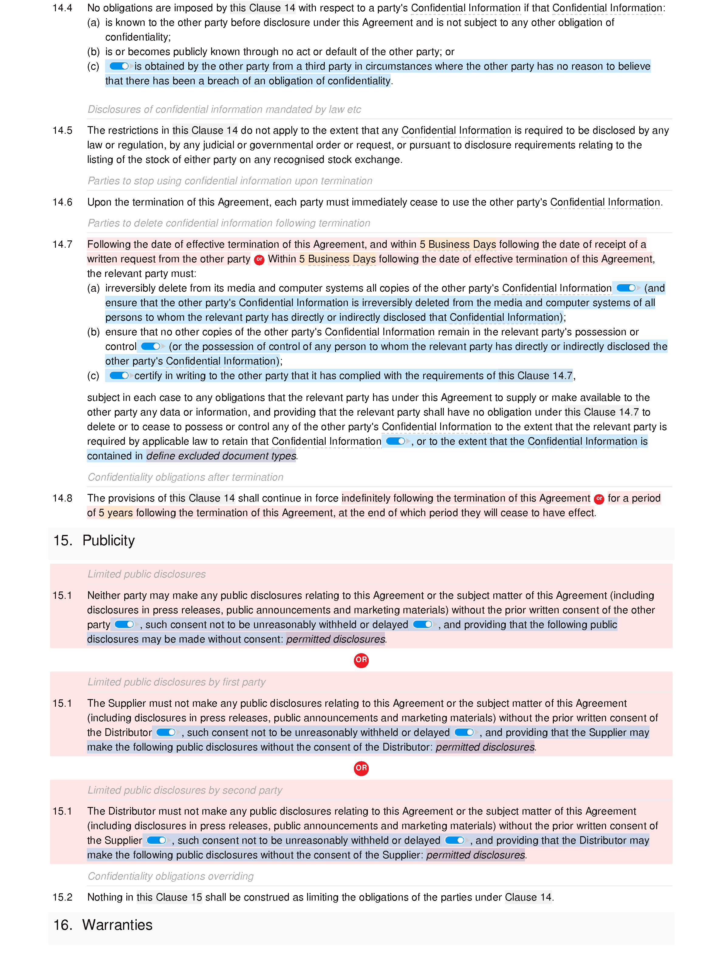 Non-exclusive distribution agreement (premium) document editor preview