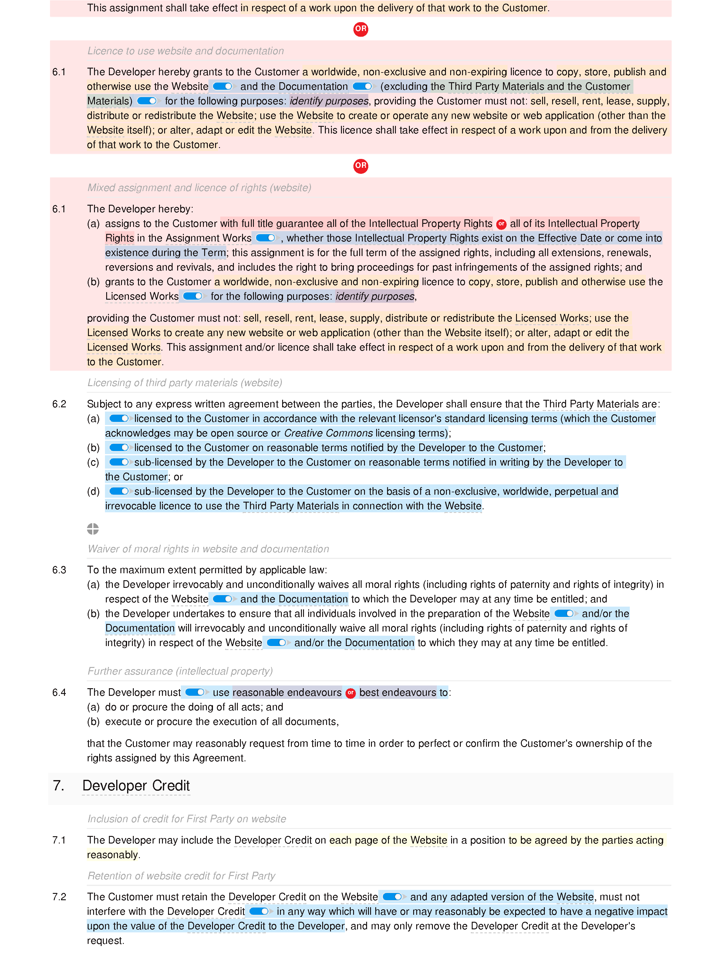 Web design and development agreement (basic) document editor preview