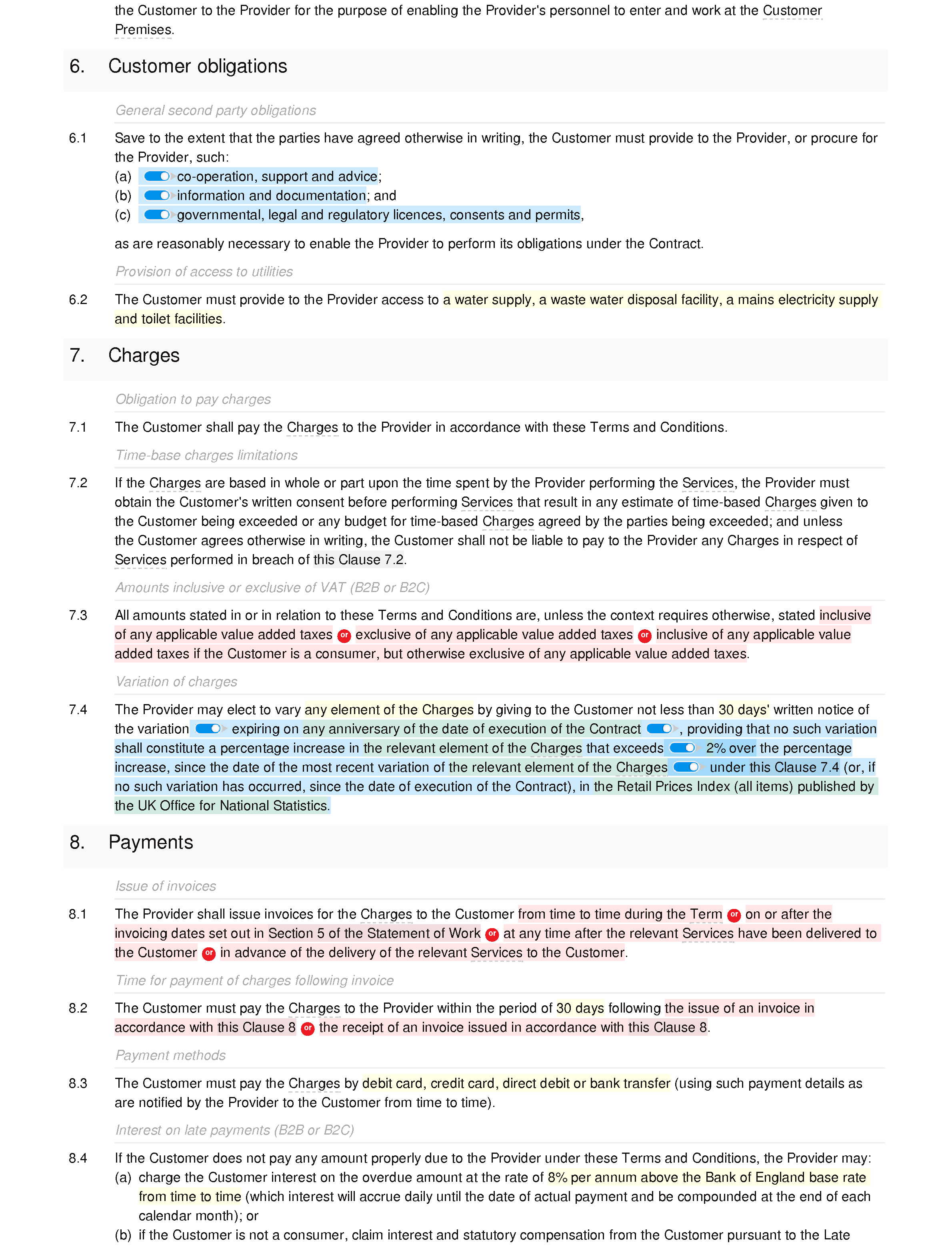Free cleaning terms and conditions document editor preview
