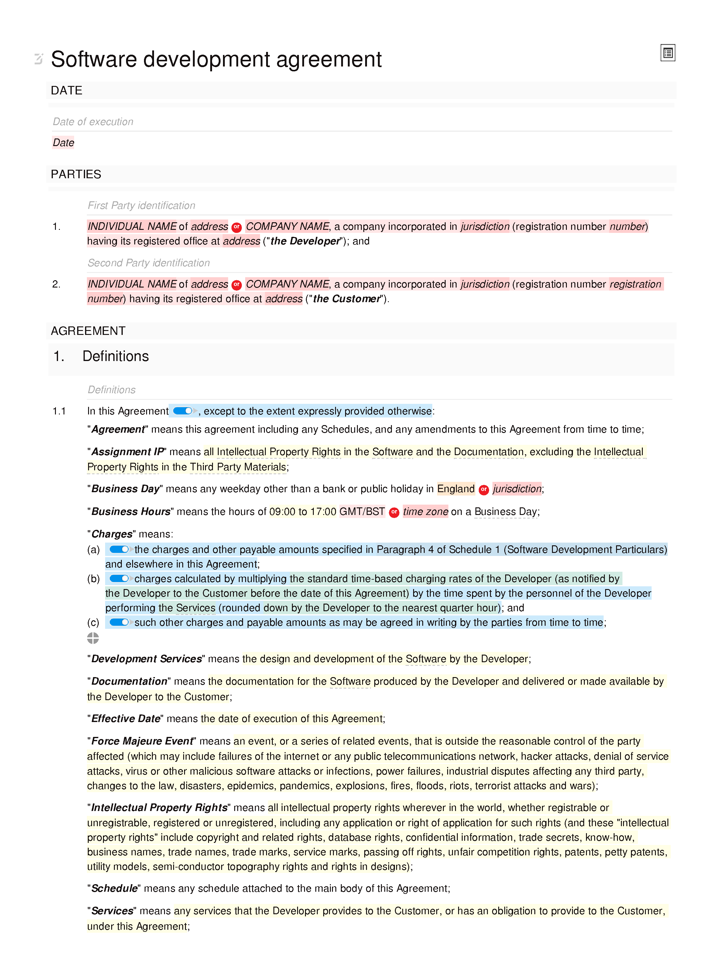 software development agreement checklist clipart