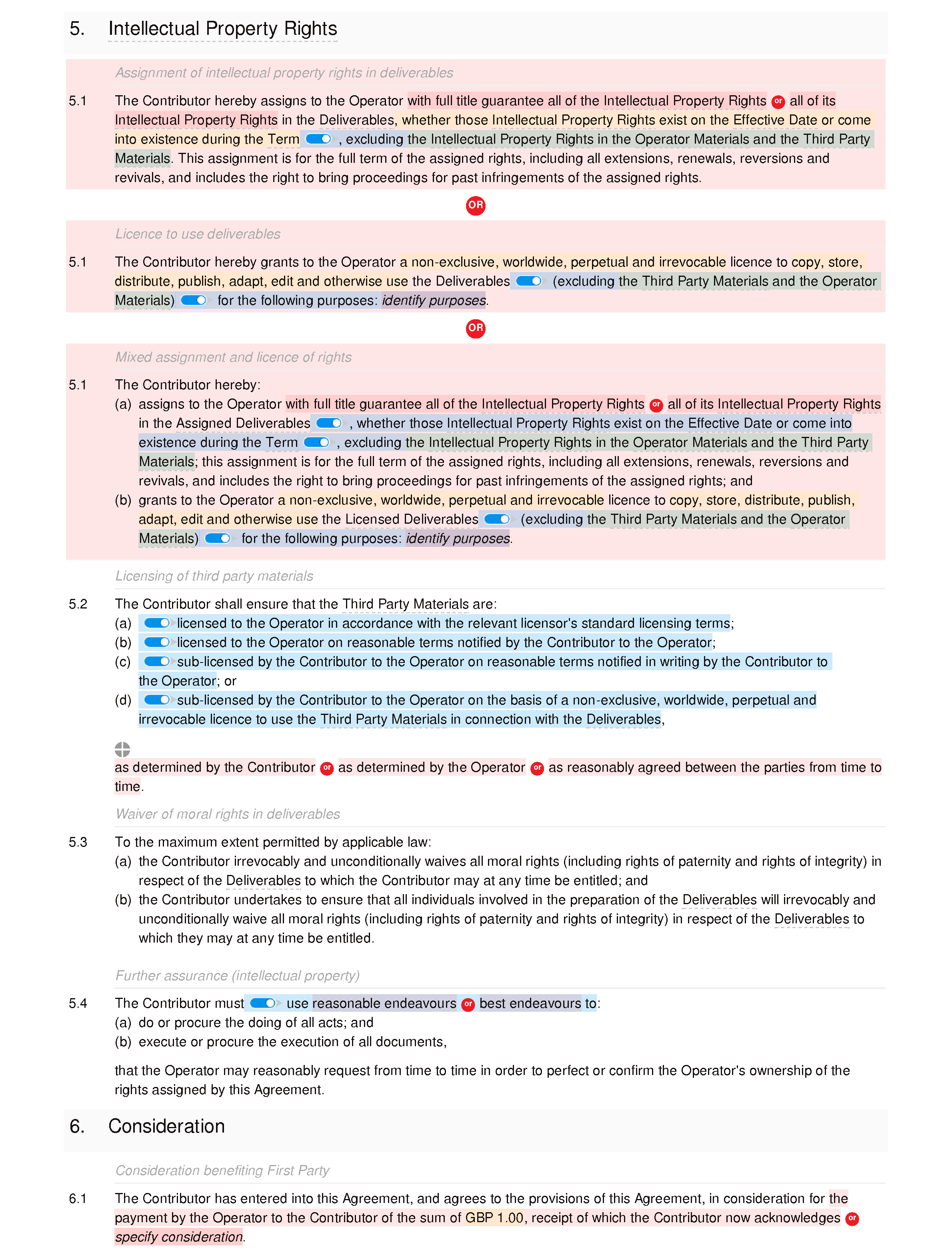 Website contributor agreement (unpaid) document editor preview