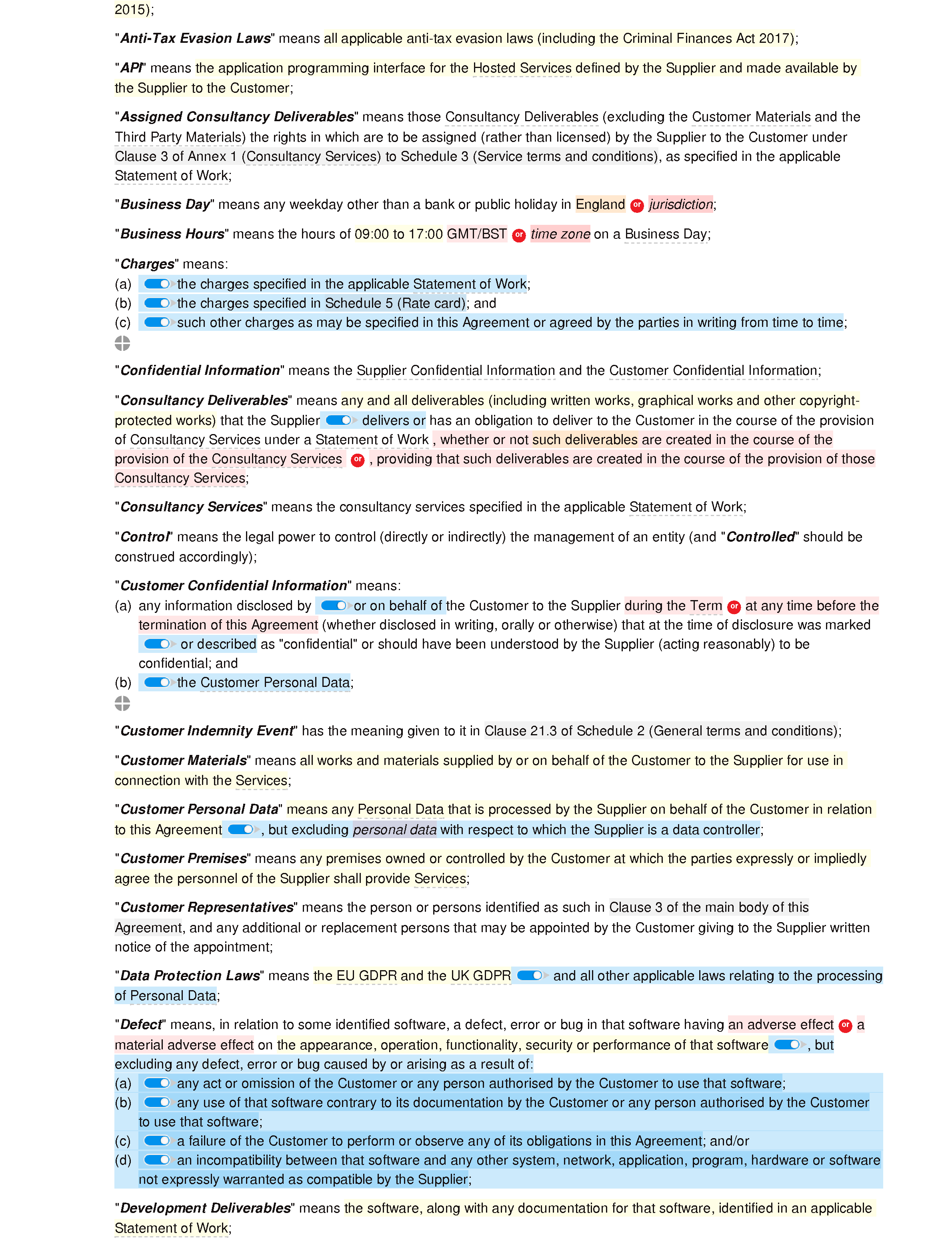Master services agreement document editor preview