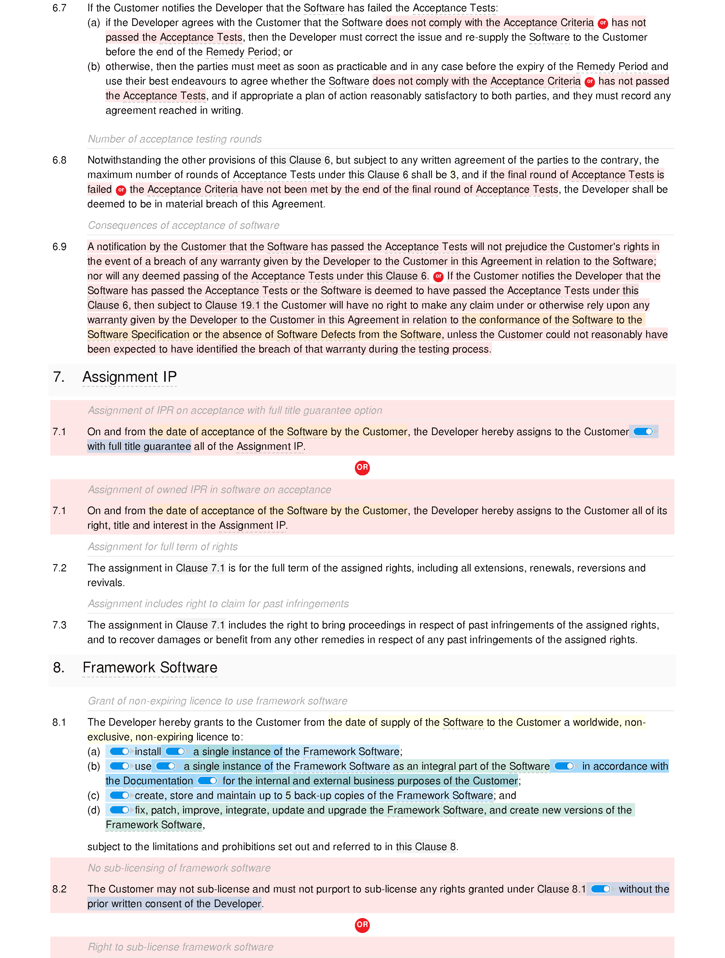Framework software development agreement (standard) document editor preview
