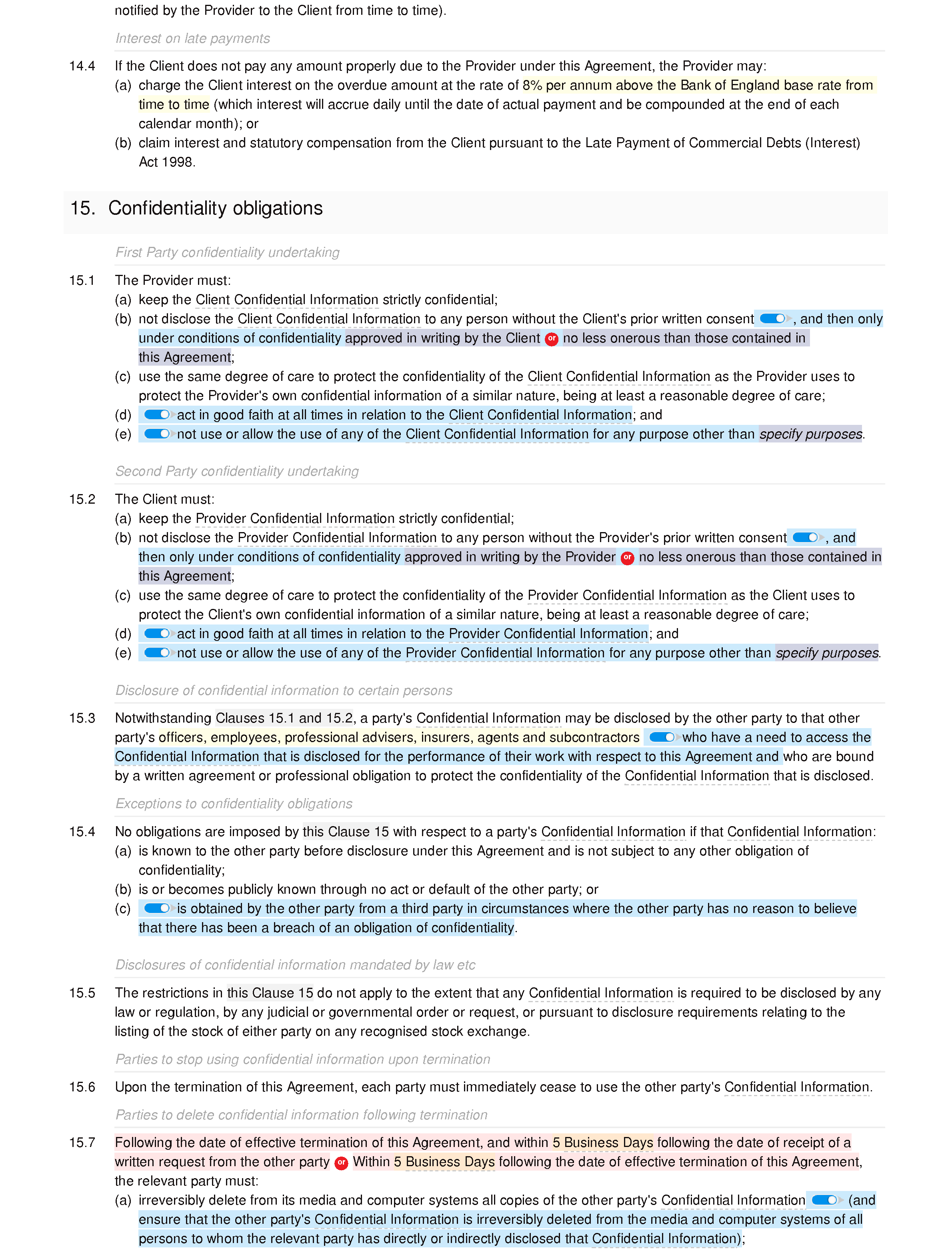 Free SEO agreement document editor preview