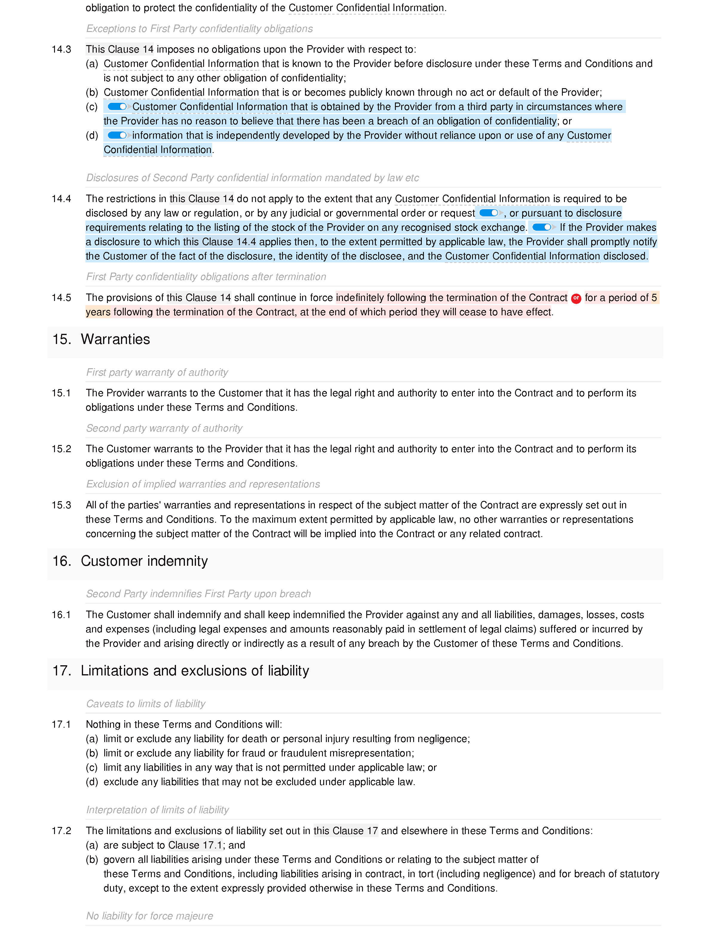 Office cleaning terms and conditions document editor preview