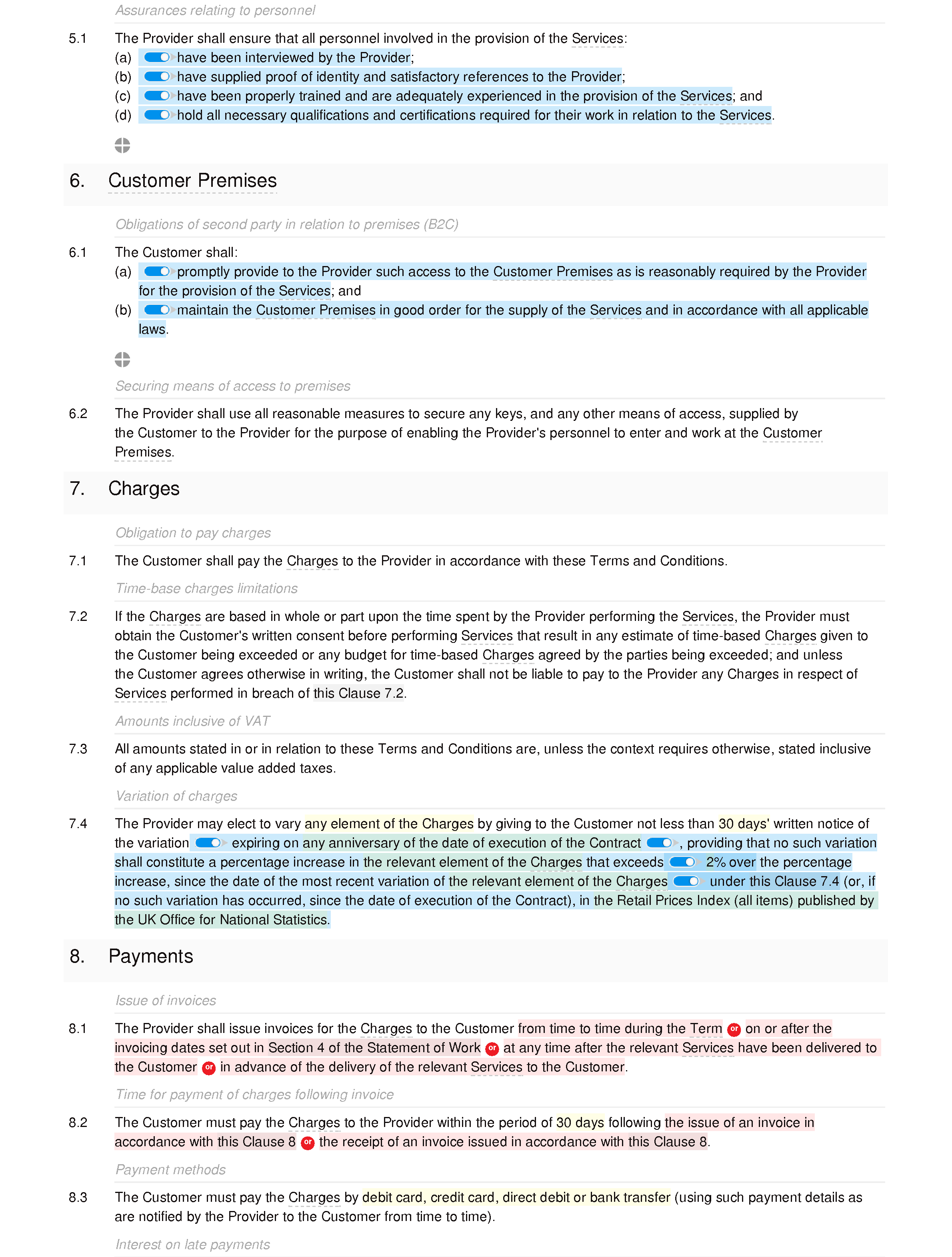 Home tutoring terms and conditions document editor preview