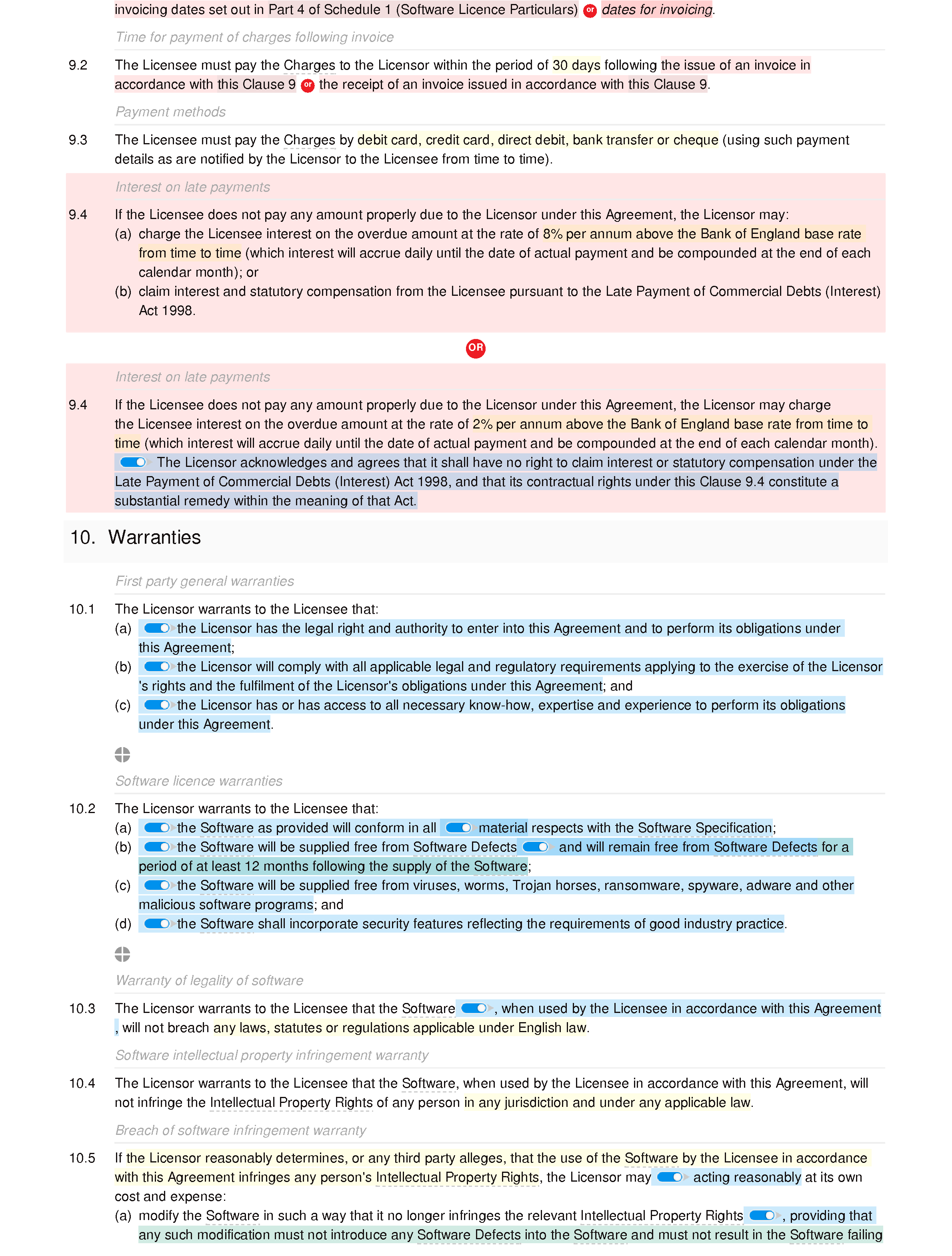 Software licence and maintenance agreement (basic) document editor preview