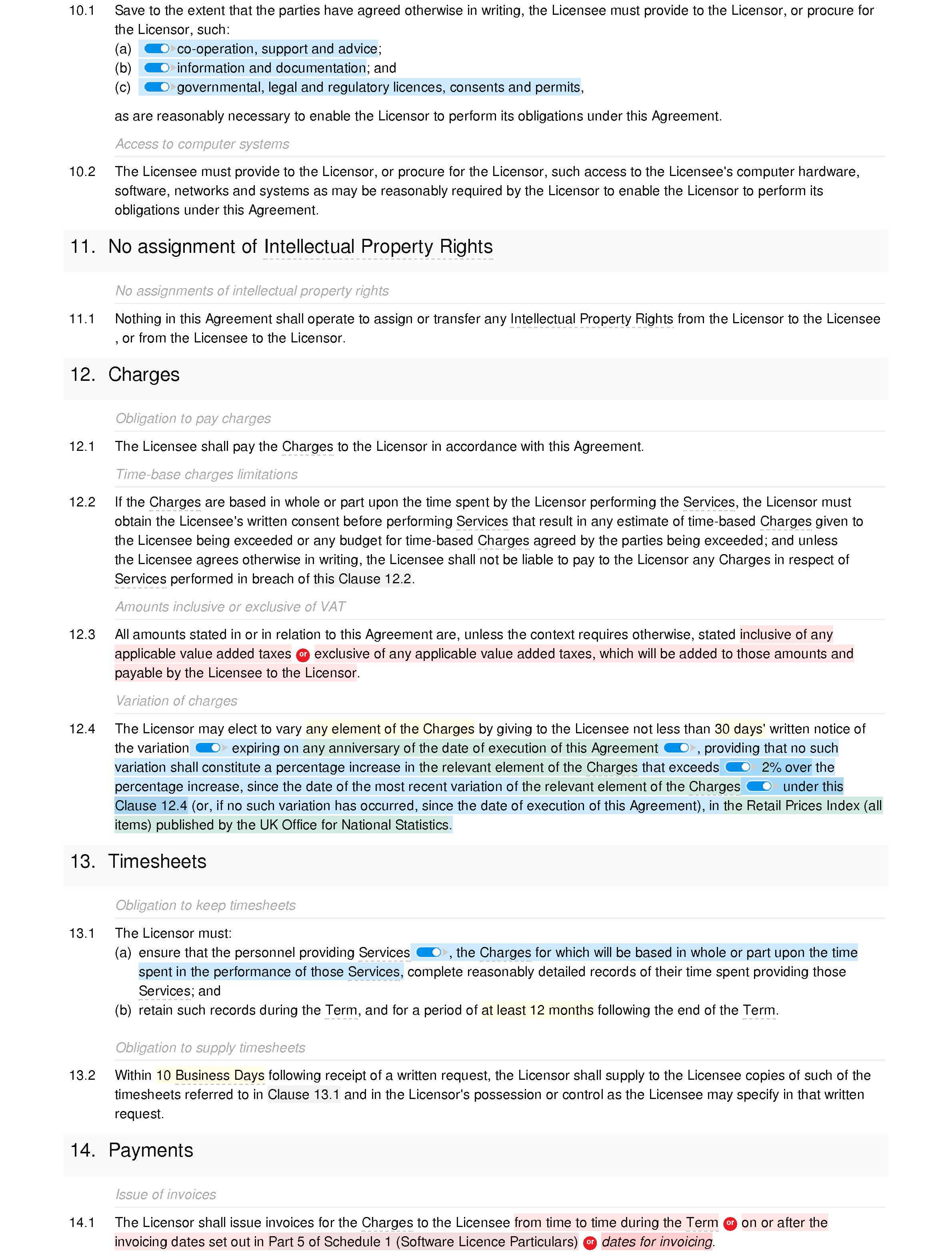 Software licence and maintenance agreement (standard) document editor preview