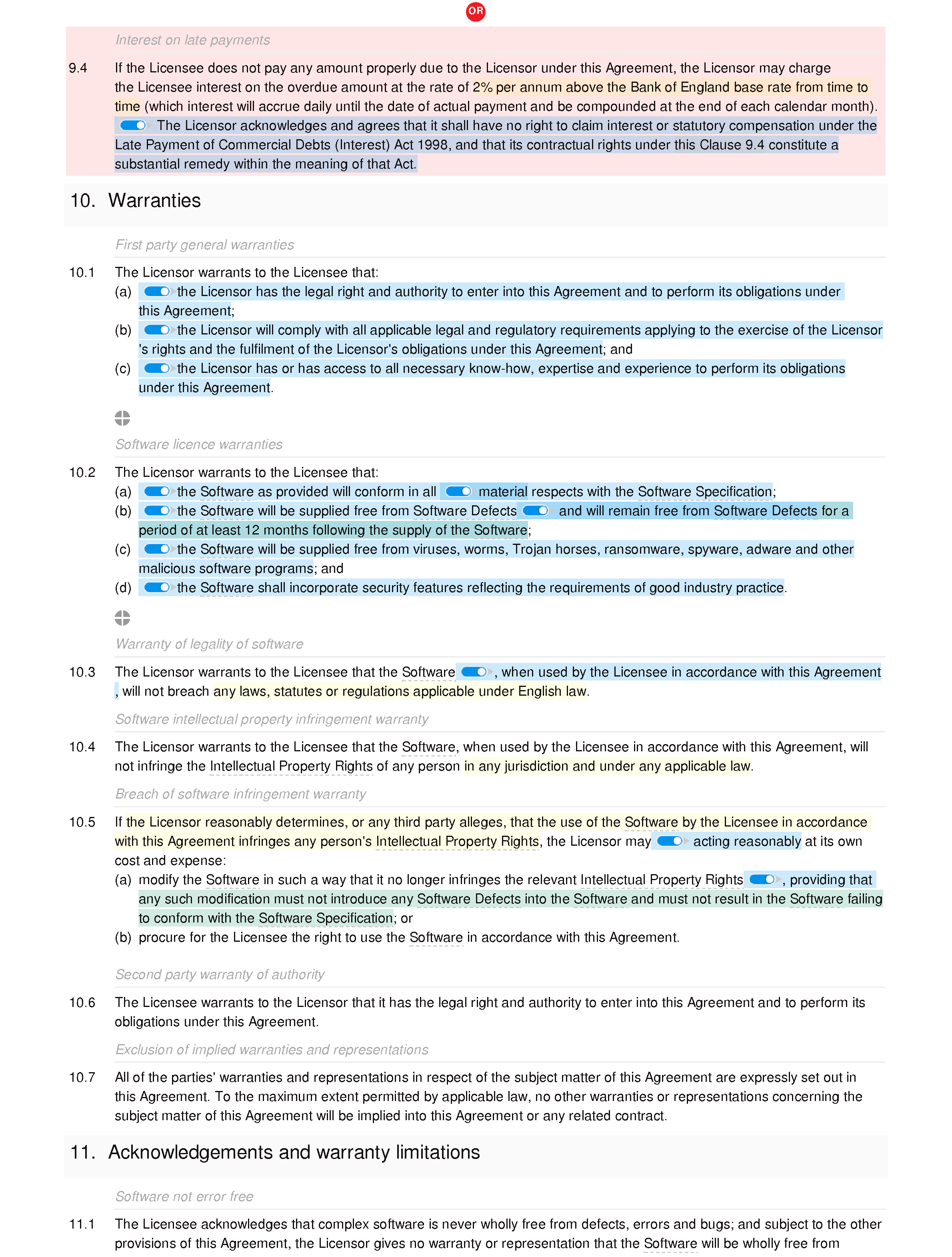 Software licence and support agreement (basic) document editor preview