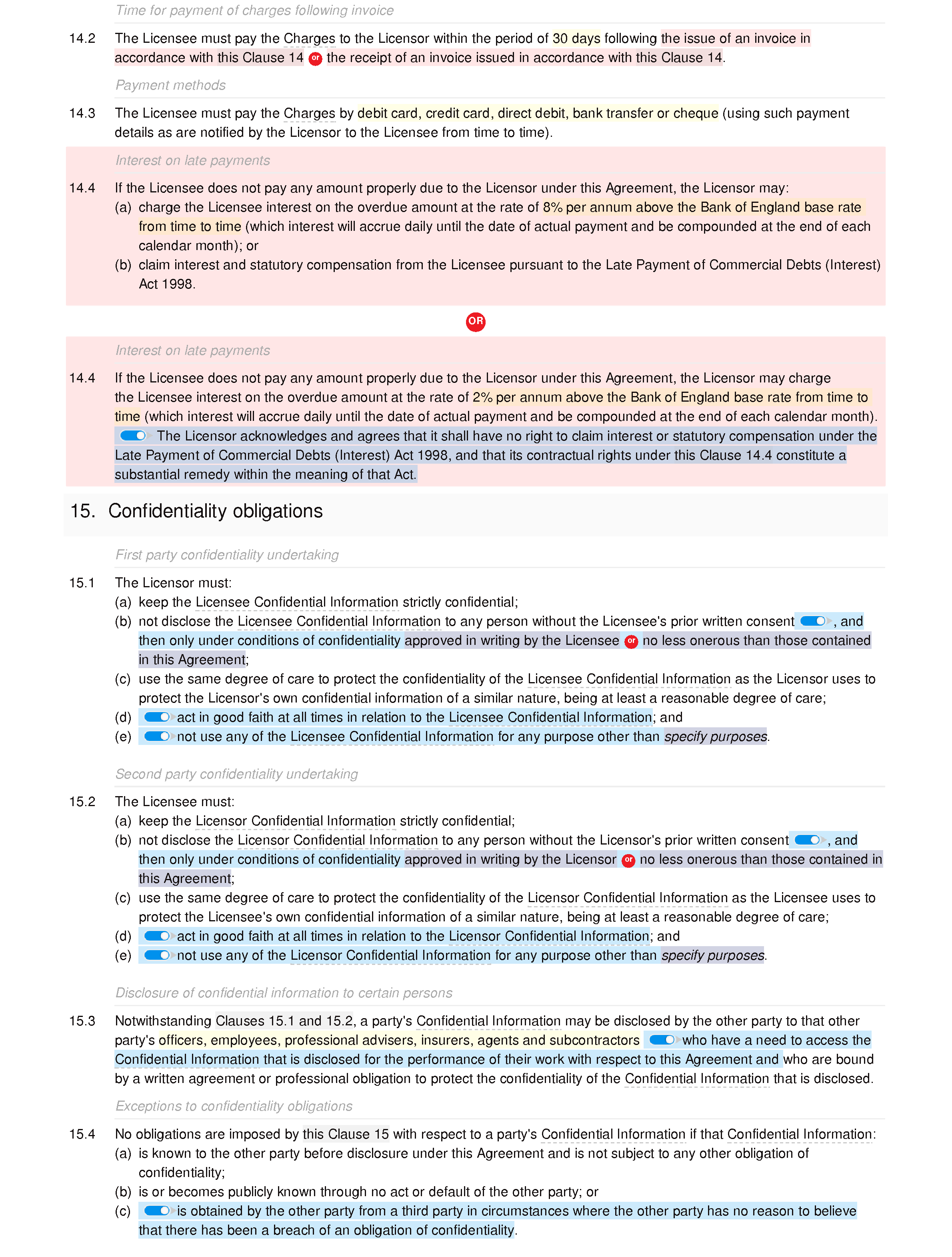 Software licence and support agreement (standard) document editor preview