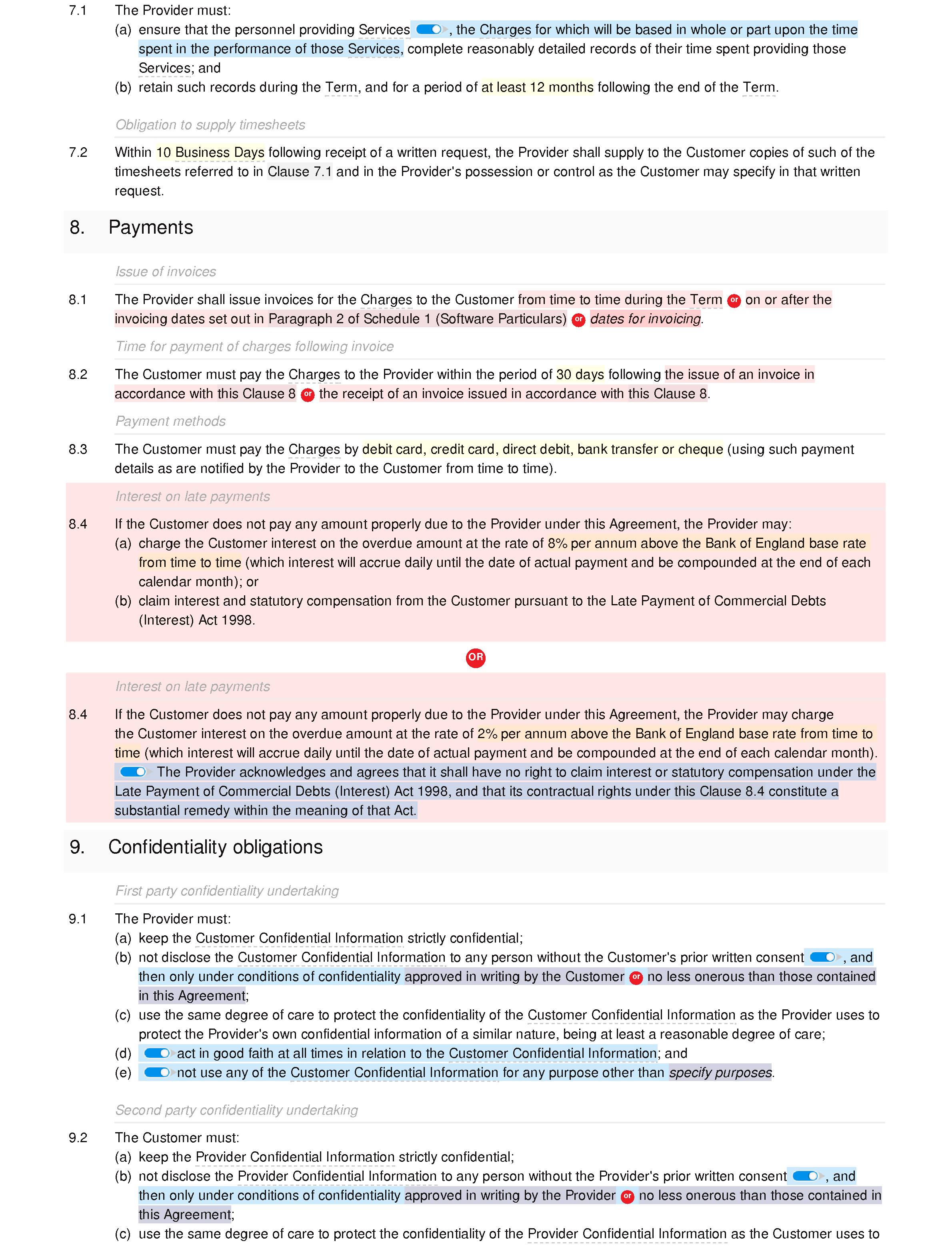 Software support agreement (standard) document editor preview
