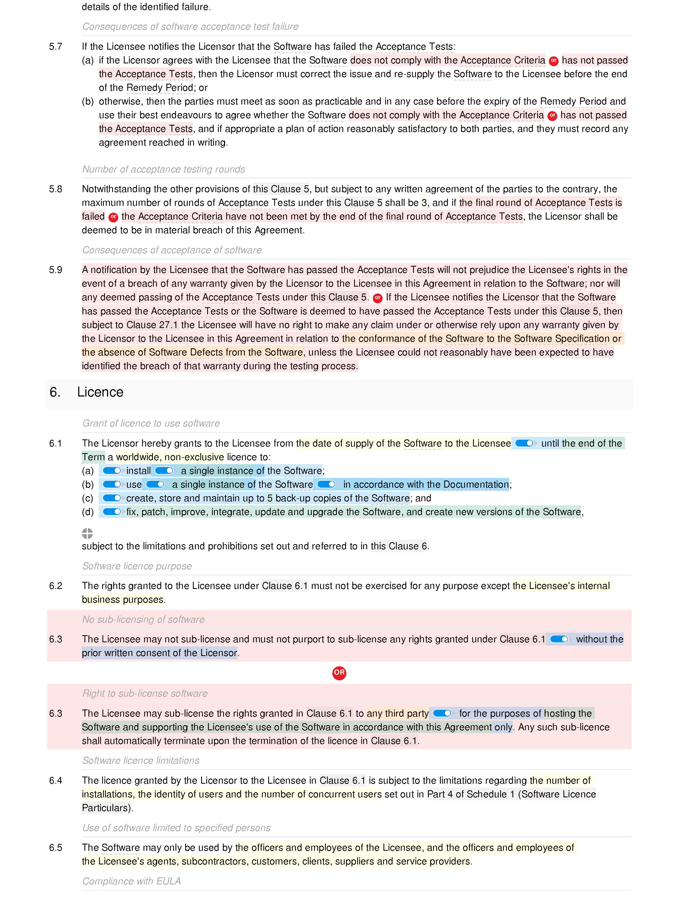 Software licence agreement (premium) document editor preview